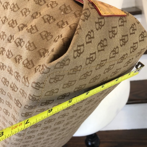 Vintage Dooney Bourke Brown Jacquard Monogram Top Zipper Hobo Shoulder Bag NWOT - Picture 11 of 15